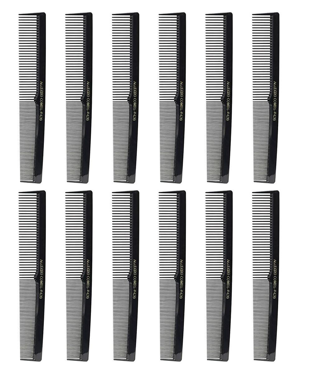 Allegro Combs 420 Barber Cutting Styling Comb Set - 12 Count