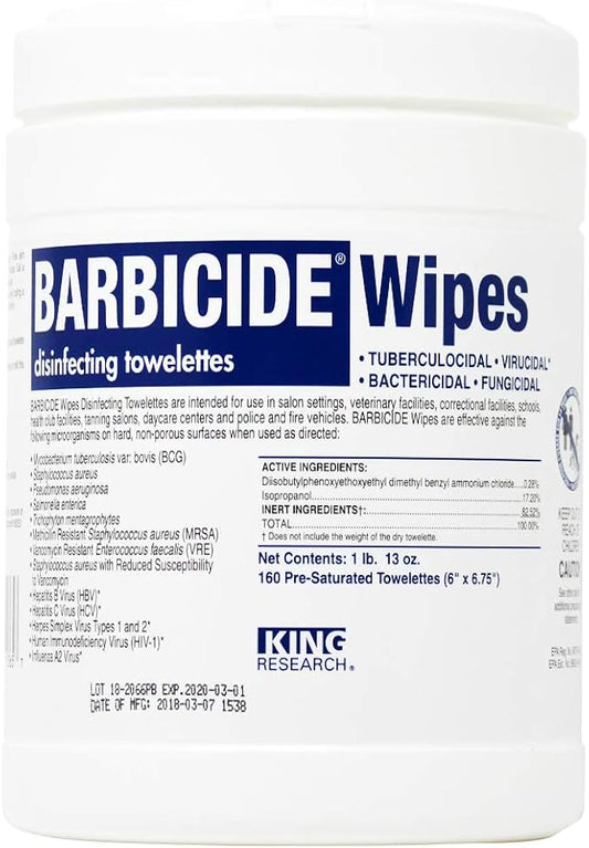 Barbicide Disinfectant Wipes- 160 Count